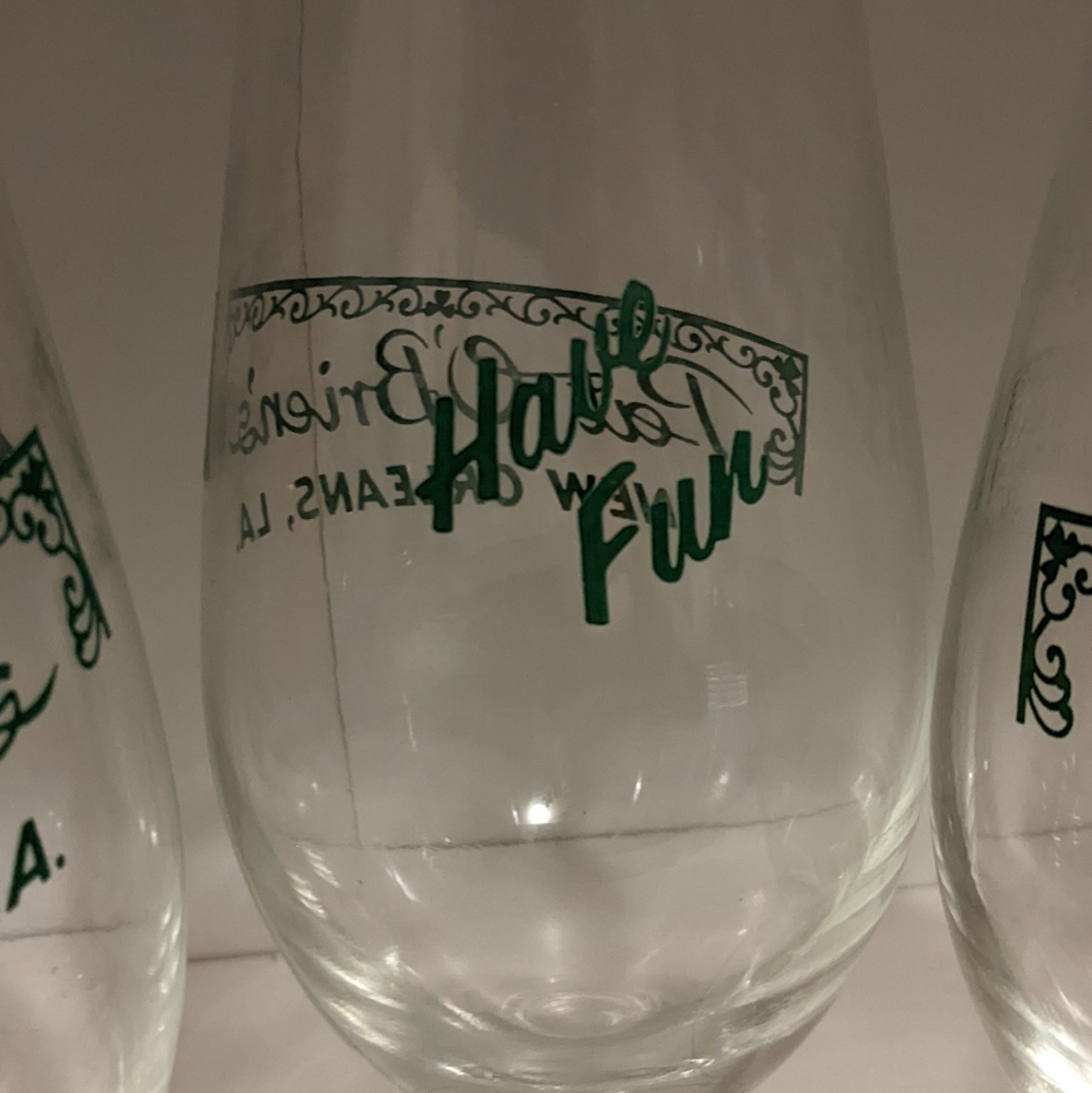 Pat O'Brien's Hurricane Glasses - New Orleans. 4